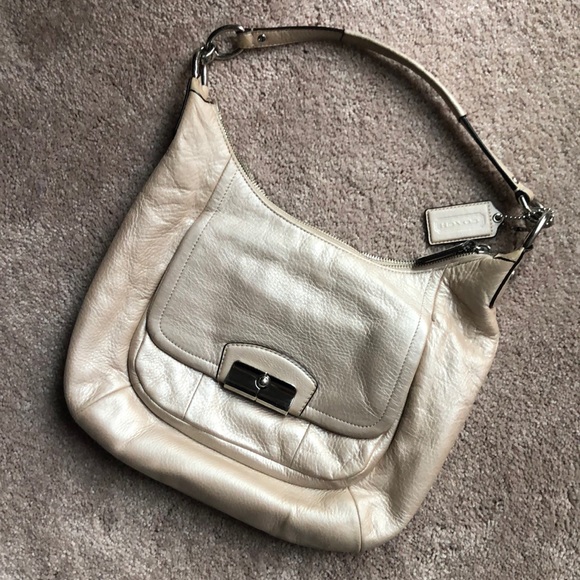 Coach Handbags - {Coach} champagne leather tote bag